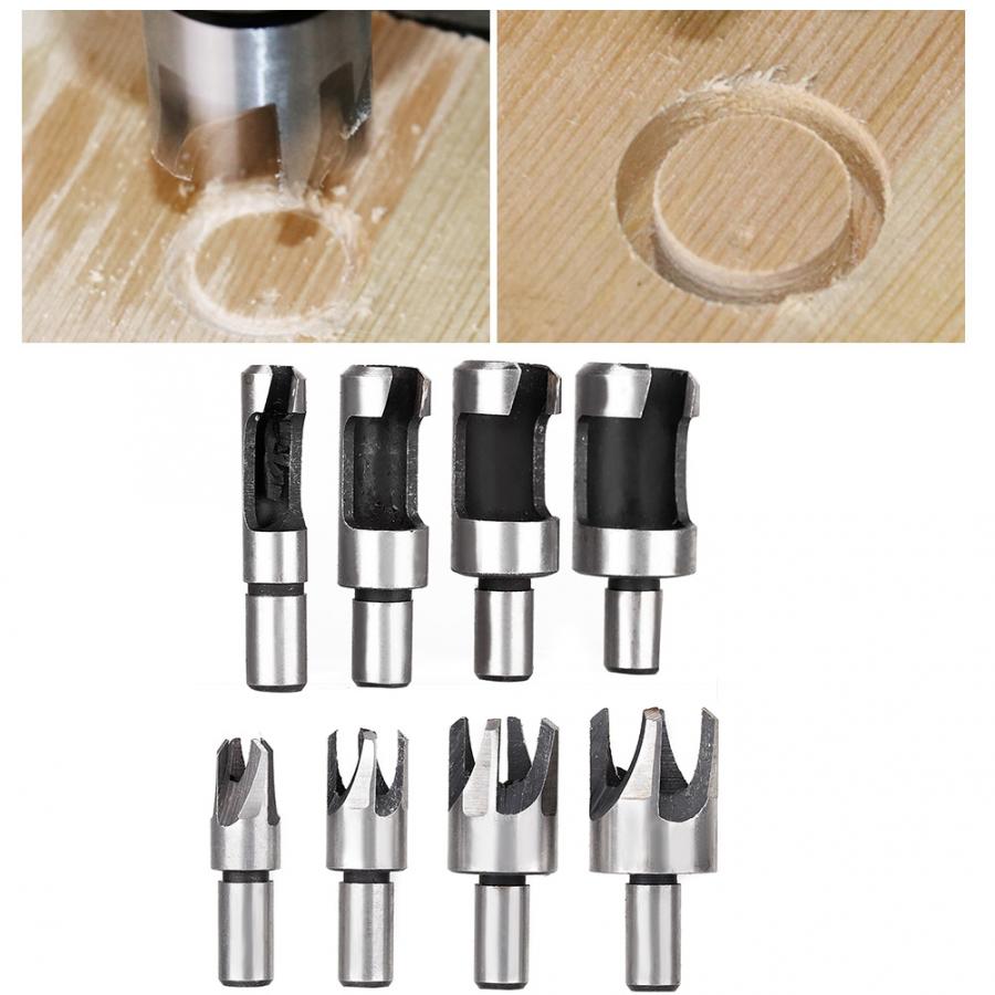 8pc Wood Plug Cutter Set - 10mm Round Shank - Carbon Steel Drill Bit Accessory for Jewelers