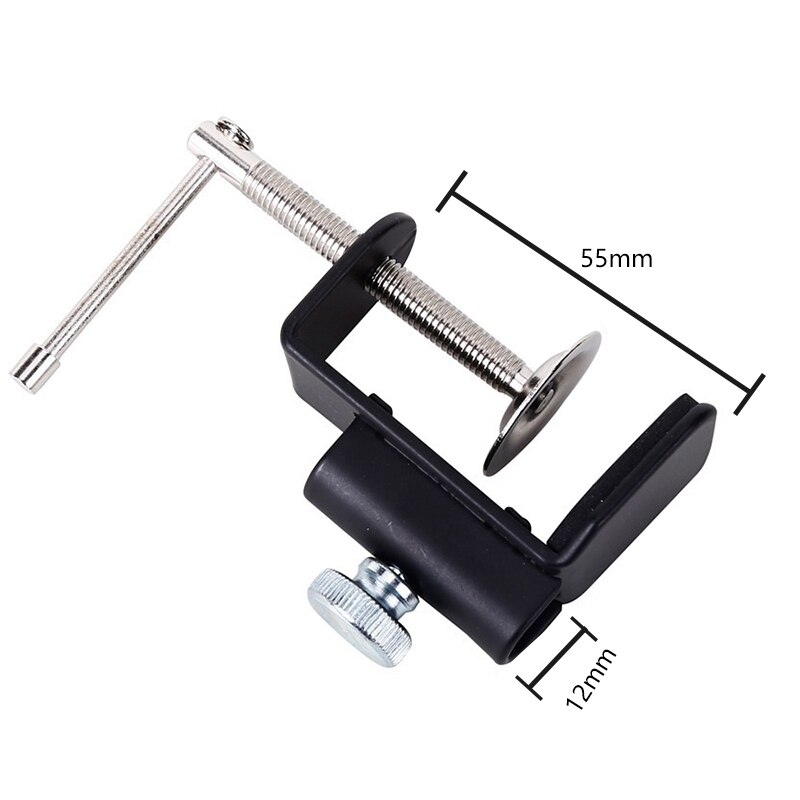 Cantilever Bracket Clamp Holder Metal Desk Lamp Clip Fittings Base Hose with 12MM Hole Diameter and Non-Slip Mat for Mic Stand