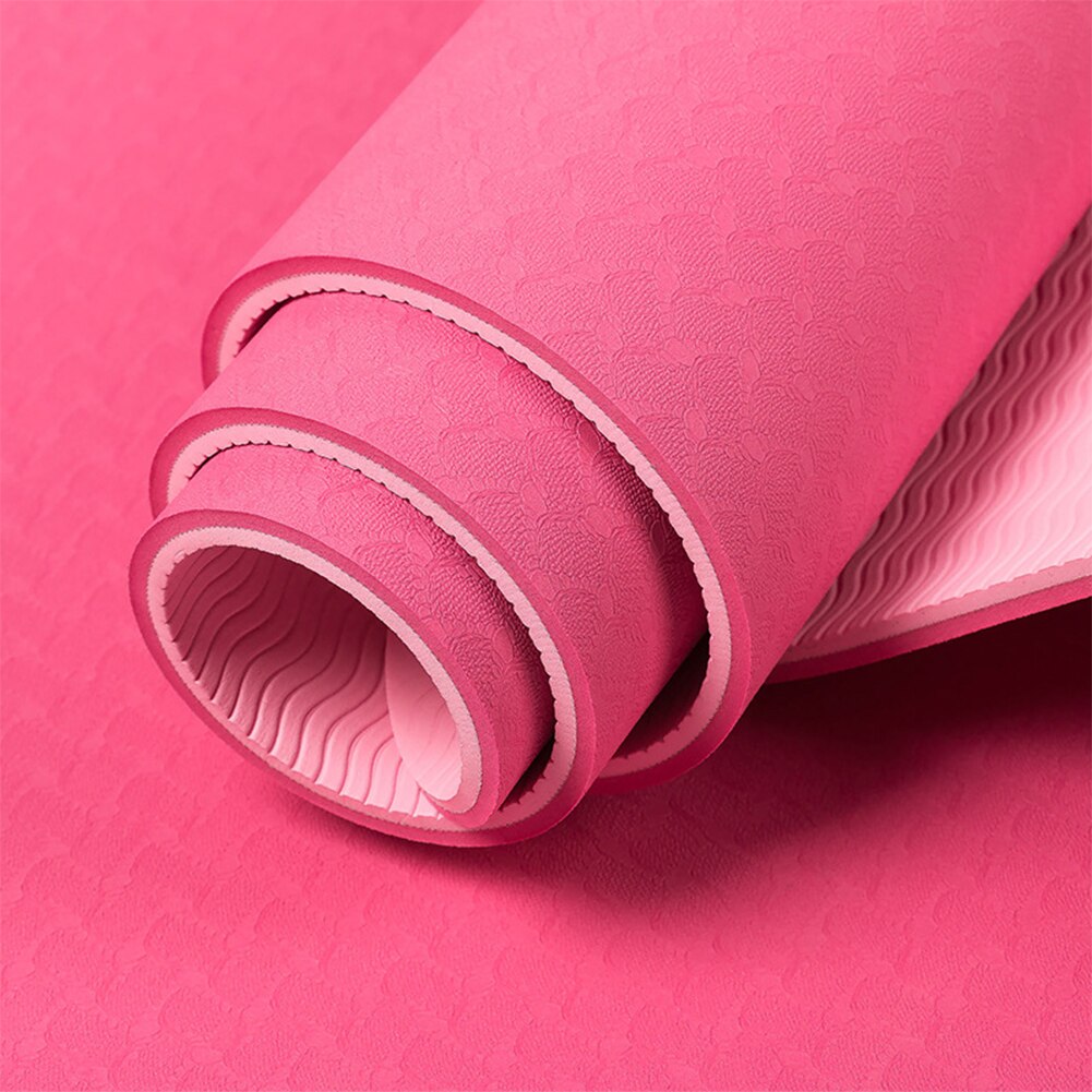 Yoga Mat 6mm Thick TPE - 183x61cm Non-Slip Dual-Color Fitness Pilates Gym Exercise Training Pad