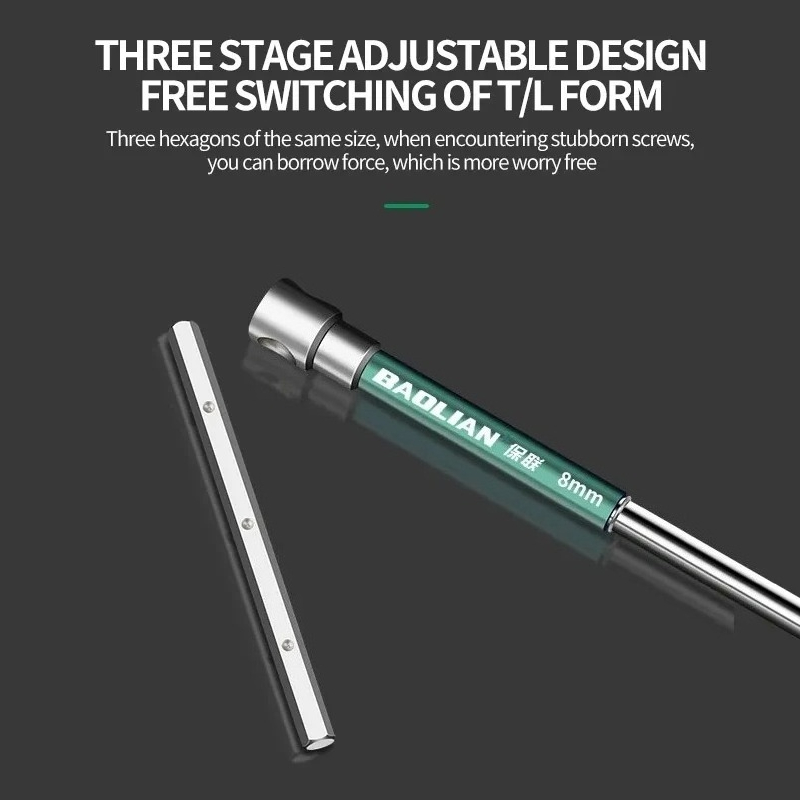 T/L 2.5/3/4/5/6/8/10mm Torx Screwdriver T Type Allen Hex Wrench Chrome Spanner T-shaped Hand Tool Extended T-Socket Wrench