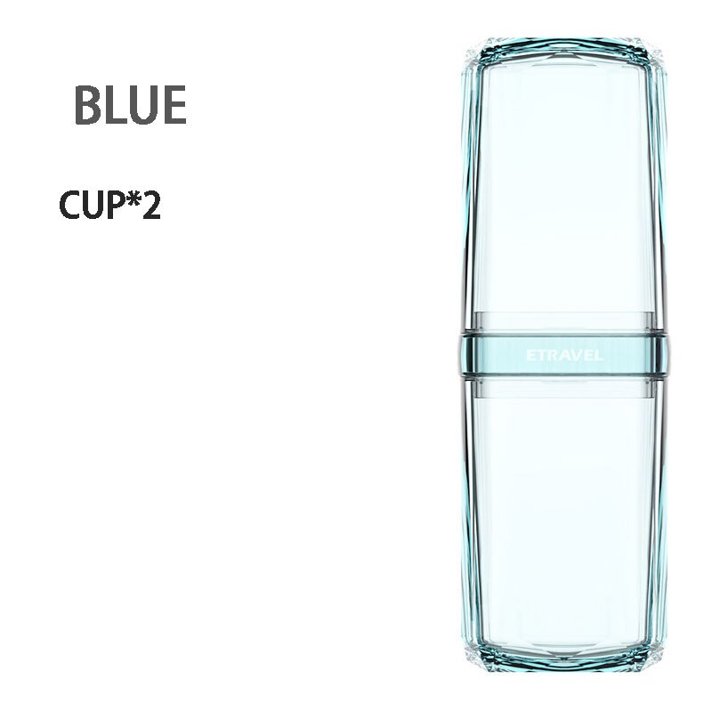 Zahnbürste Zahnpasta Waschen Tasse Kamm Abfüllung einstellen Schlecht transparent Pflege Reisen Tragbare Toilette Tasse: 2Stck Blau