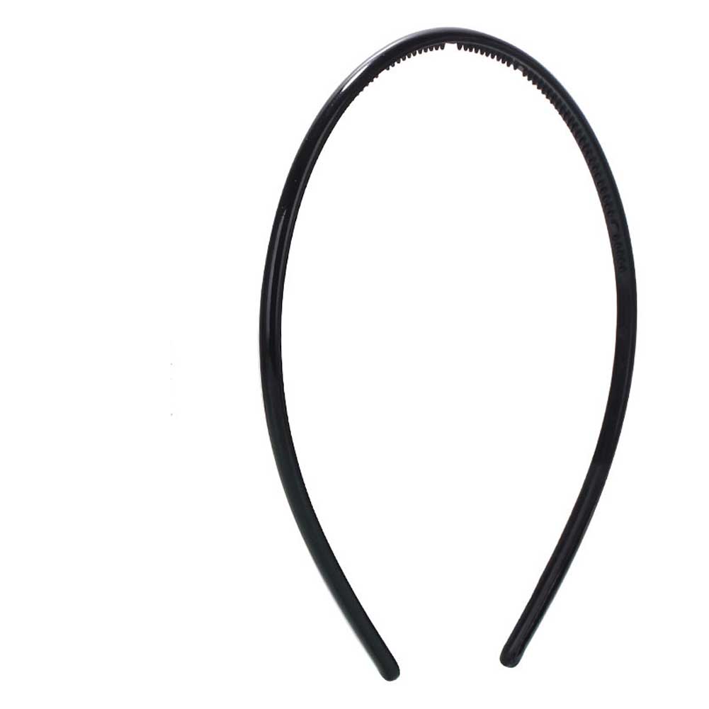 Bandeau large noir Simple 0.5/0.6/0.8/1.2/2/2.5cm, bandeau en plastique pour filles et femmes, cerceau de tête antidérapant à dents, accessoires pour cheveux DIY