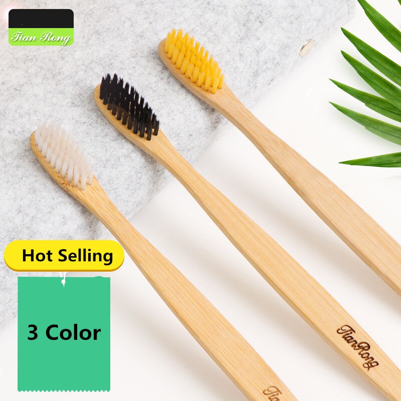 1PC Nature Bamboo Handle Toothbrush Colorful Soft Bristles Bamboo Wooden Toothbrush With Box Eco-Friendly Oral Care