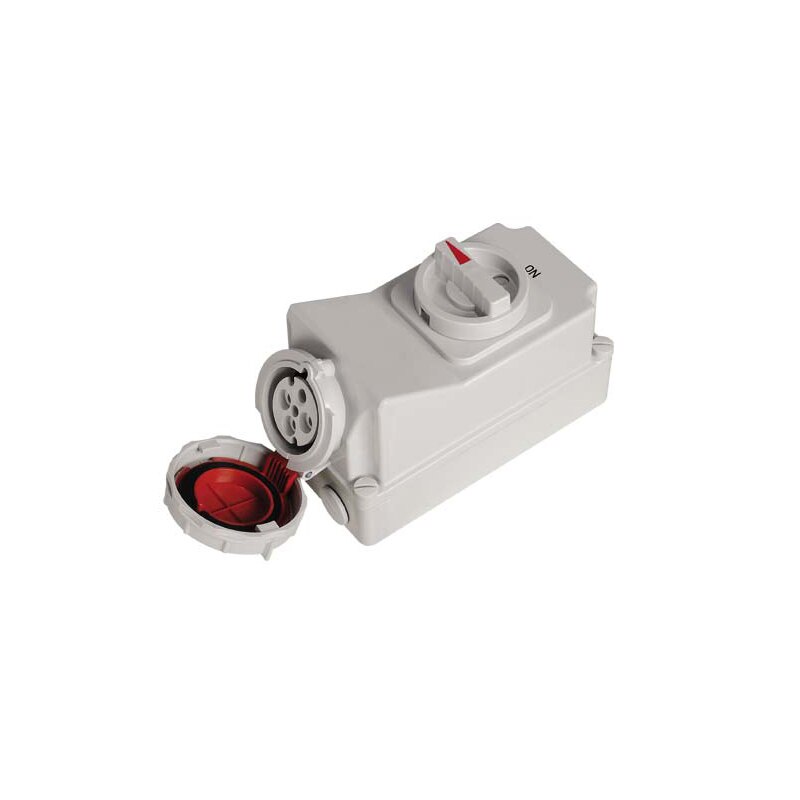 Interlock Industrial Socket 3 pole 4p 5pin 16A 32A 63A ip67 Interlock Switch Socket Waterproof 220V 380V 415V