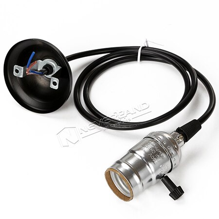 Base de enchufe de rosca para lámpara Base de lámpara Retro, soporte Edison, Bombilla colgante con cable de interruptor, E27 110V/220V: Silver