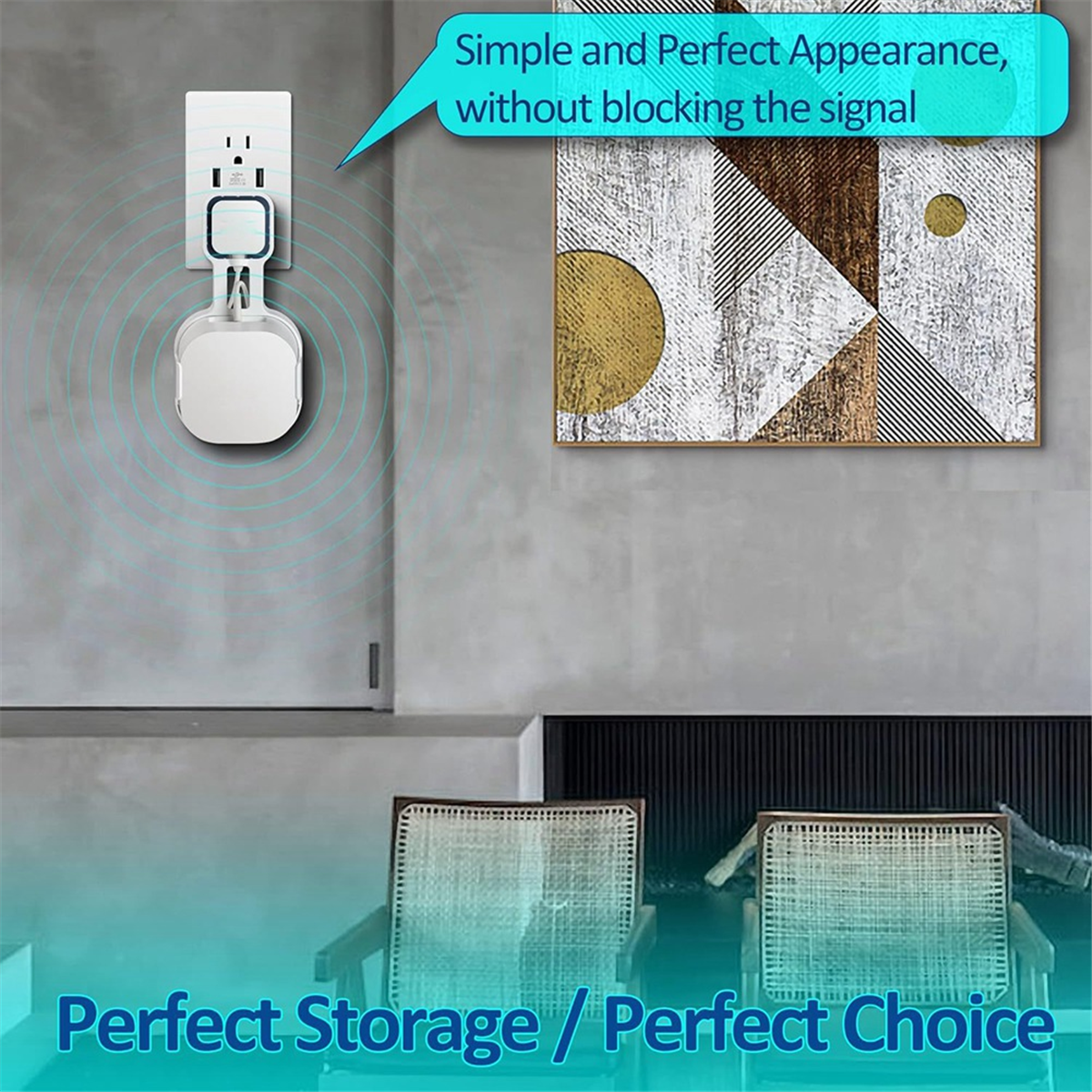 Wall Mount Bracket for Eero 6+ Dual-Band Mesh Wi-Fi 6+ Router, Sturdy Socket Bracket, Space Saving, Wire Management