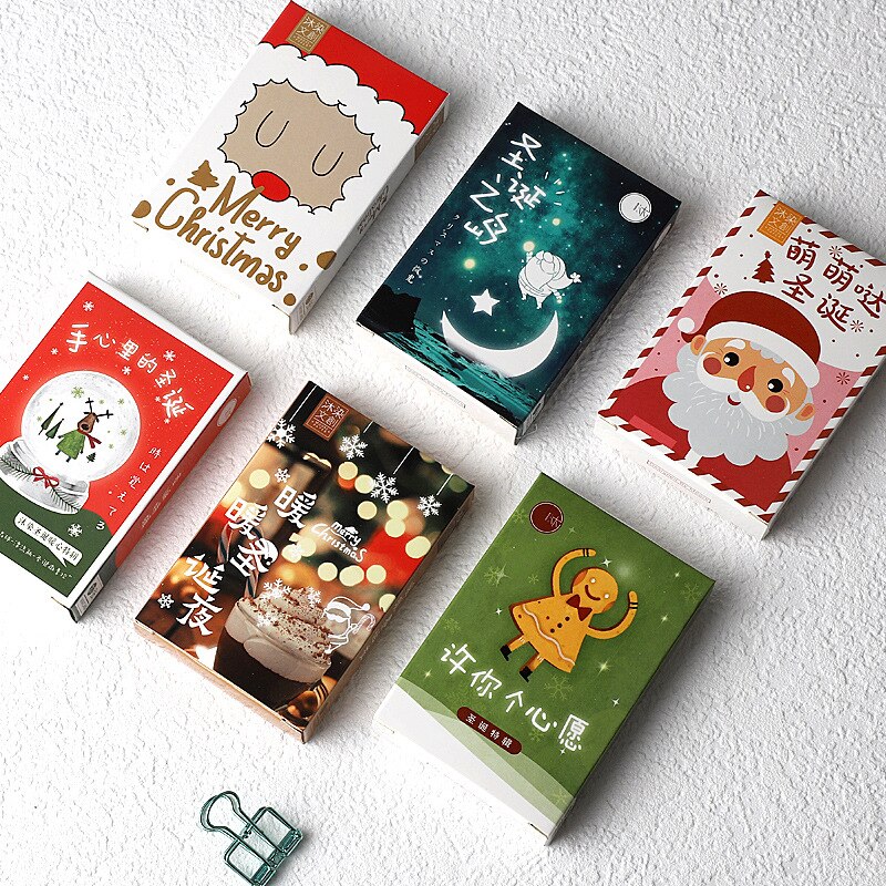 28 Sheets/Set Merry Christmas LOMO Card DIY Mini Greeting Card Warm Christmas Eve Wishes Message Card