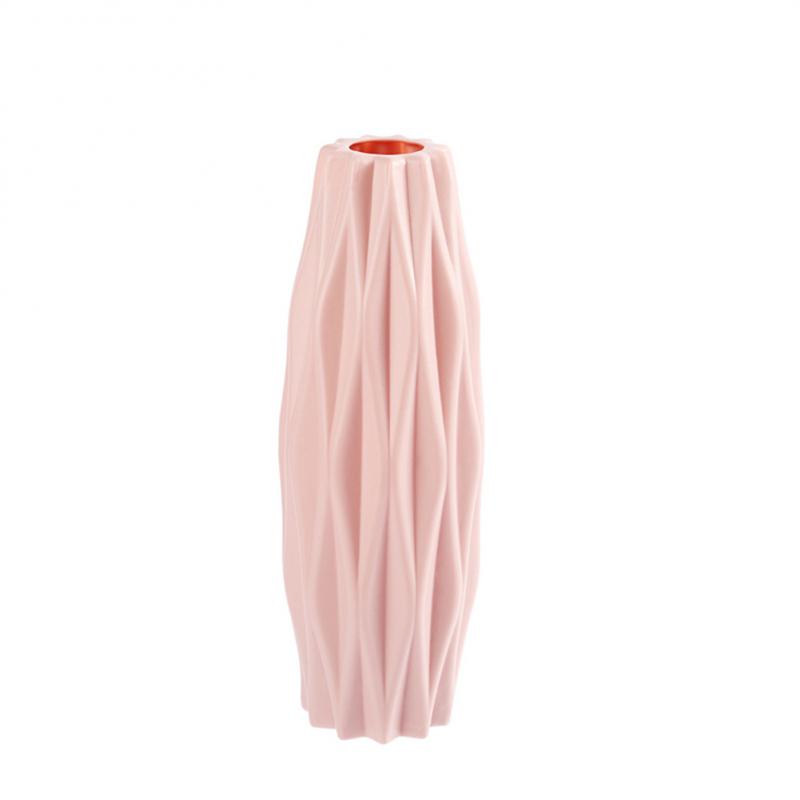 Blomstervase hvid imiteret keramisk urtepotte dekoration hjemme plast vase: 02