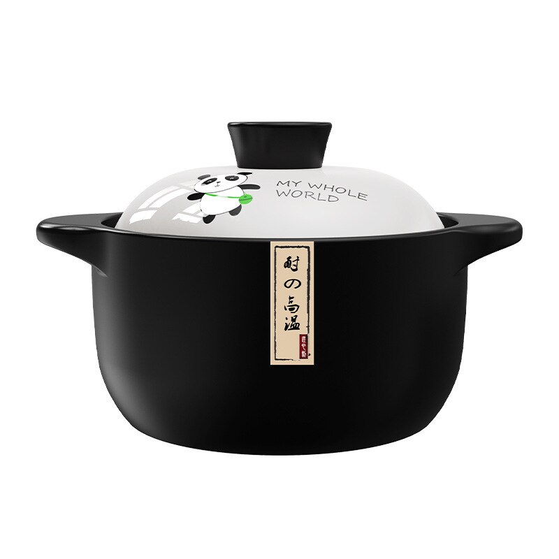 Casserole Stew Pan with Cover Ceramic Cookware 1.6L Soup Cooking Boiler Thick Bottom Pots High Temperature Resistant Cooking Pot