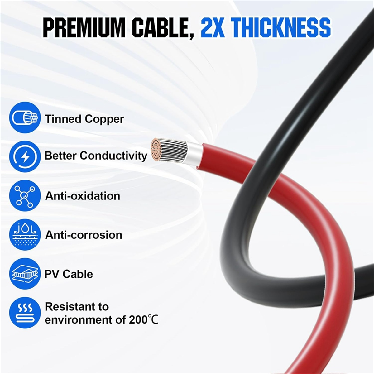 Anderson Connector 50A Kit Anderson Plug 8 Guage 30cm Battery Cables Waterproof Quick Connectors for Lifepo4