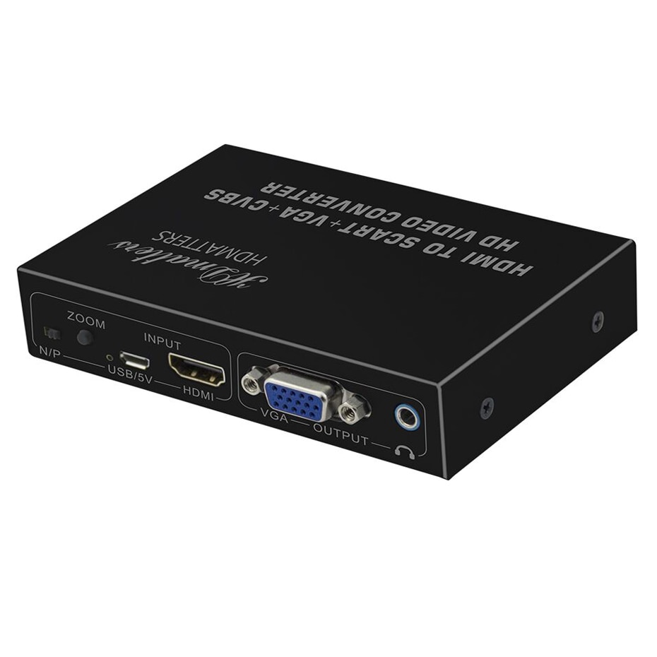 HDMI to Scart VGA AV converter Splitter HDMI in to Scart+VGA+composite AV out(VGA,Scart,AV display simultaneously）