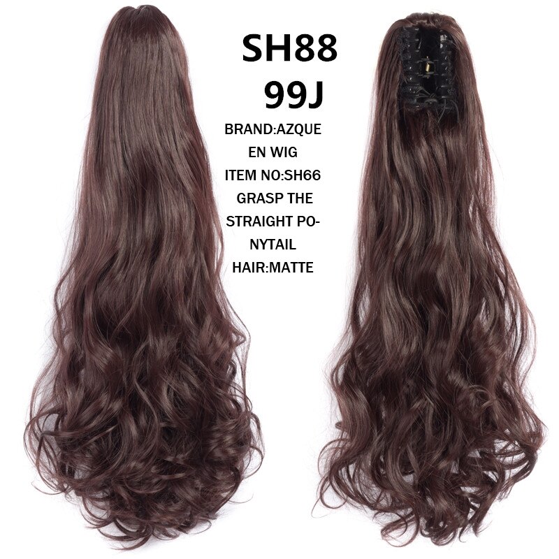 Azqueen Synthetische 22 "Lange Rechte Haar Klauw Paardenstaart False Haar Op Klauw Clip Staart Huis Paardenstaart Staart Haar: SH88 99j