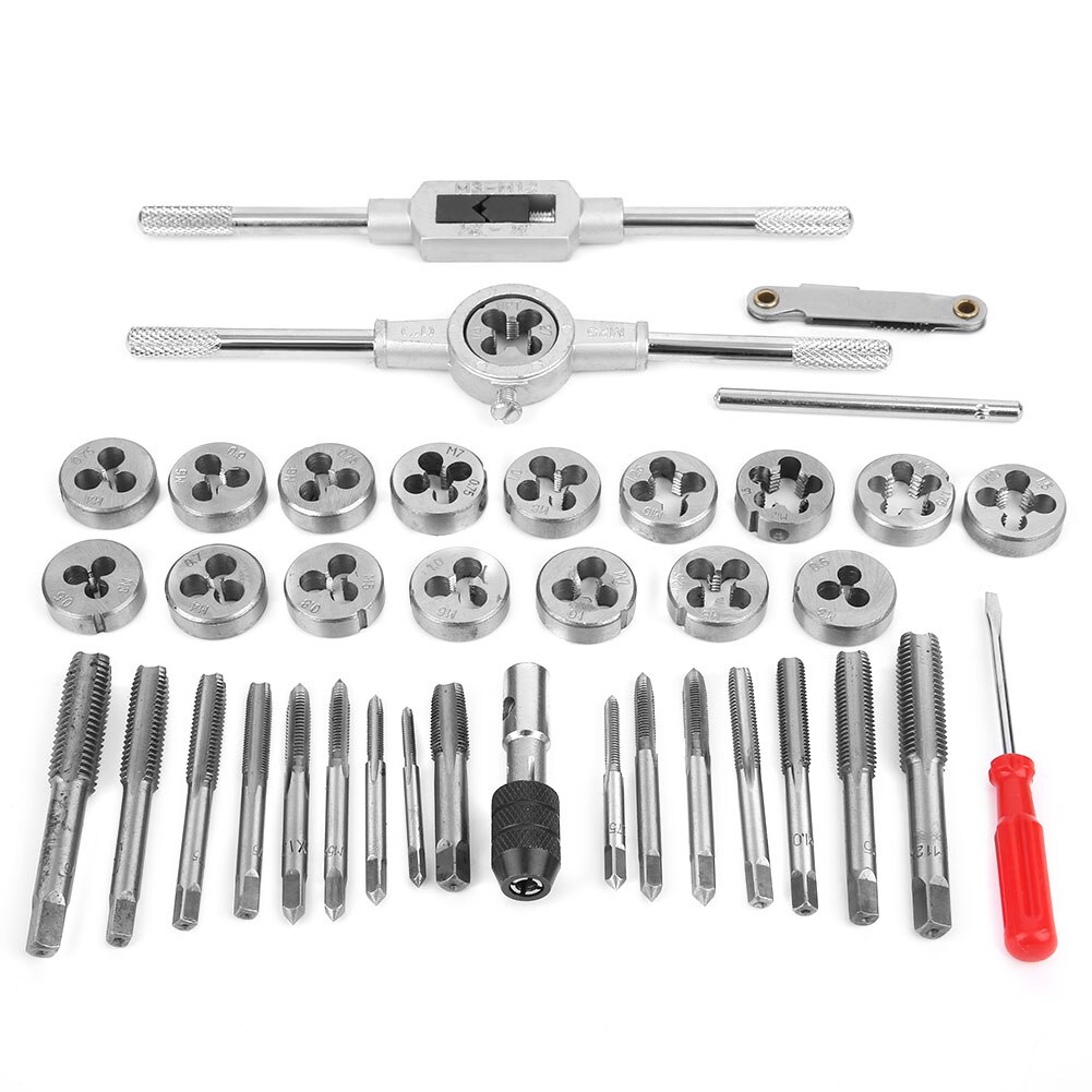40-piece tap set high-hardness steel thread screw thread tapping tool hand tool set for cutting external and internal threads