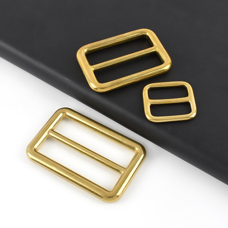 5/10Pcs 18-38mm fibbie per cinture tri-glide in ottone massiccio cinturino per borsa regolare fibbia tessitura cursore fibbia cinturino fai da te accessori gancio