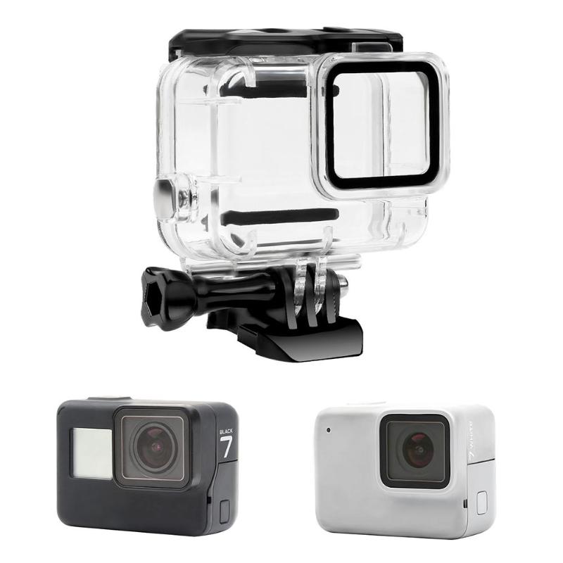 Boîtier étanche pour Gopro Hero 7, coque de Protection sous-marine blanche argentée pour Go pro, accessoires