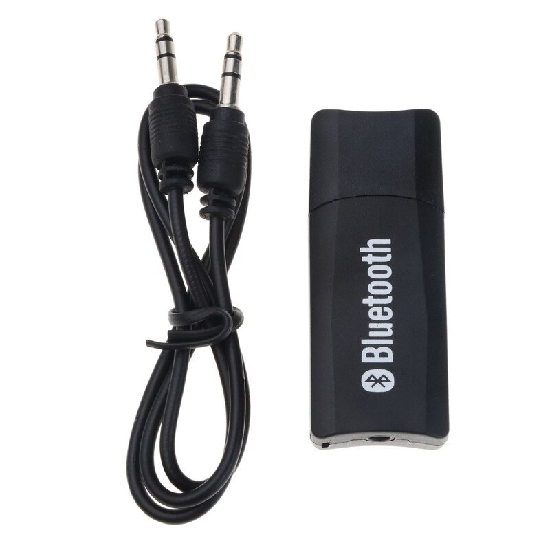 Bluetooth Receiver Adapter - 3.5mm AUX USB - Wireless Audio Dongle for Speakers & Car Kits: Black