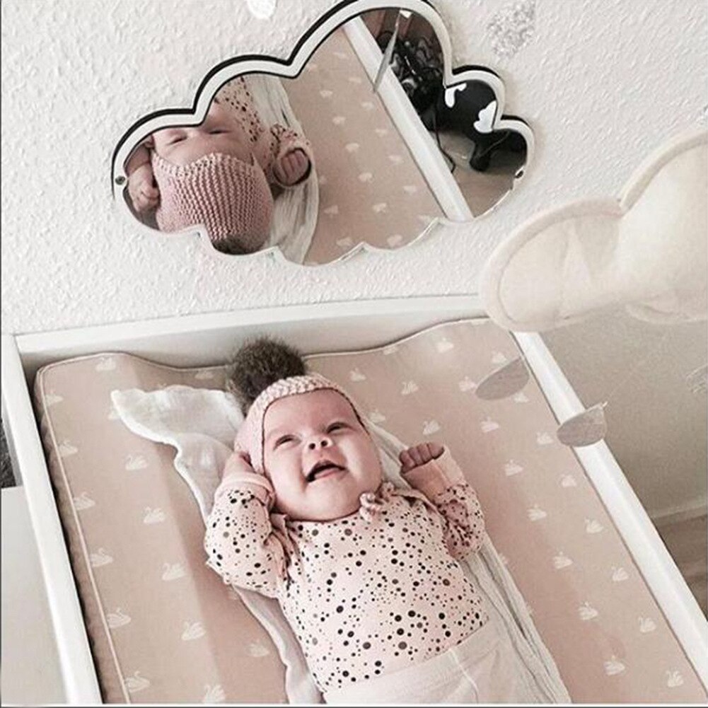 Trä nordisk barnspegel heminredning hantverk baby foto rekvisita ornament explosioner spegel vägg