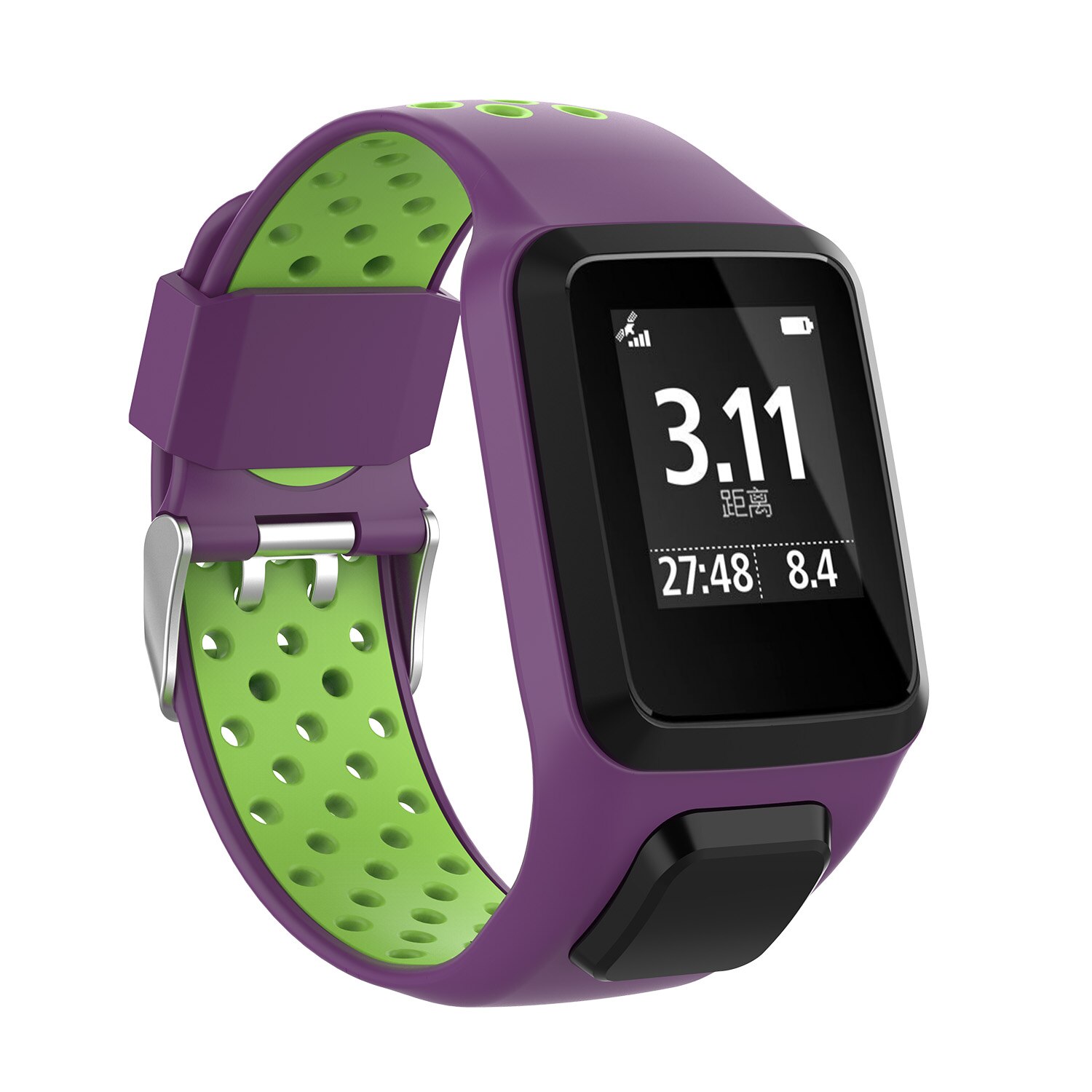 Wrist Band Strap For TomTom 2 3 Runner Spark Music Adventurer Tom Tom Golfer 2 Replacement Bracelet Silicon Belt Watch: xyst-purple green