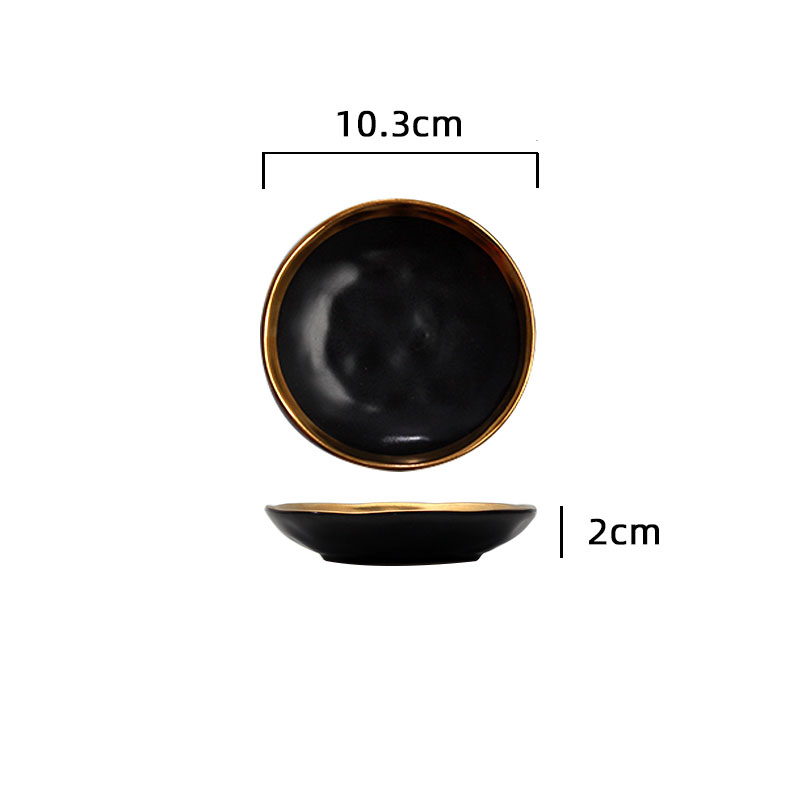 złoty udar talerze ceramiczne nordycki kreatywność matowe płytki talerz restauracja taca robić serwowania deser ciasto naczynia zastawa stołowa robić kuchni: dish-10.3x2cm-czarny