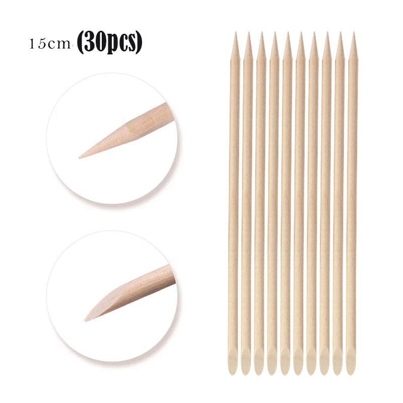 Orange Holz Sticks für Nagelhautschieber Entfernen Werkzeug gabeln für nägel Maniküre Werkzeuge 10/30/50/ 100Pcs/Set 4 verschiedene größen: 11.5cm 30pcs