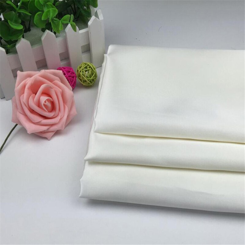 Shiny Polyester White Satin Fabric Roll for Wedding Dress Decoration