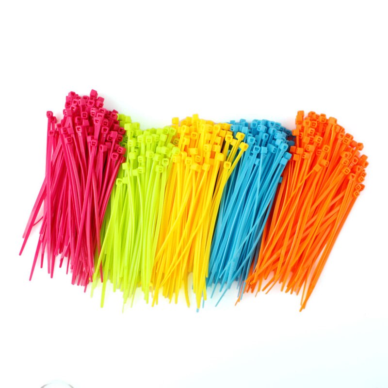 100Pcs Gemengde Kleur Plastic Kabelbinders Riem Vastmaken Tie 102Mm X 2Mm Zip Tie Cable Tidy