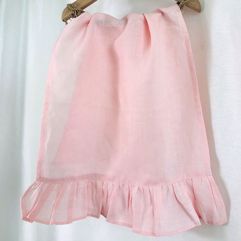 100% asciugamano in lino con volant 4 pezzi asciugamani assorbenti in lino naturale capelli multifunzionali adulti asciugamano per bambini per bagno 30*50cm: rosa