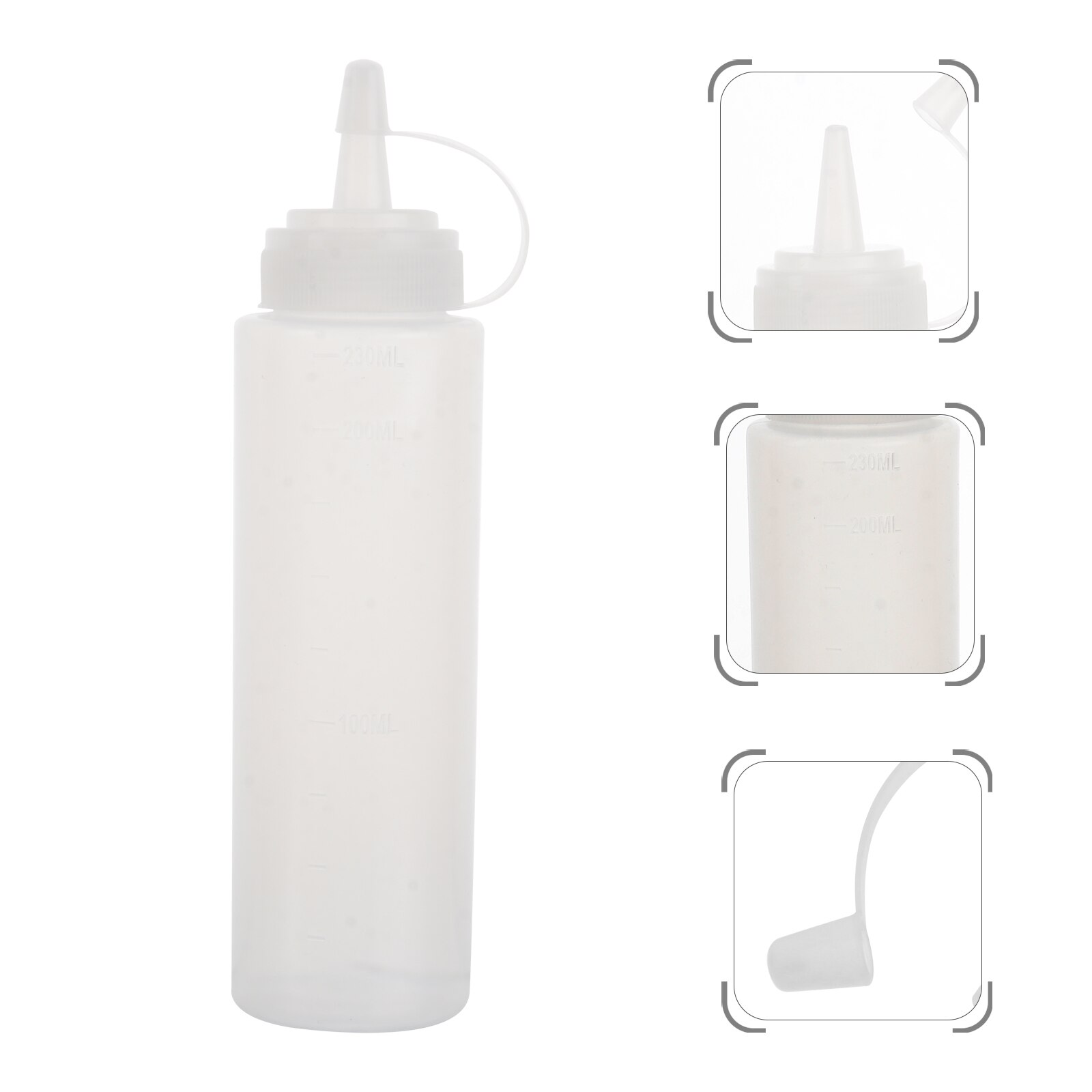 Botellas de plástico para condimentos, botellas de plástico de 230ml y 8oz con tapas, dispensadores para Ketchup, salsas calientes, aceite de oliva y barbacoa