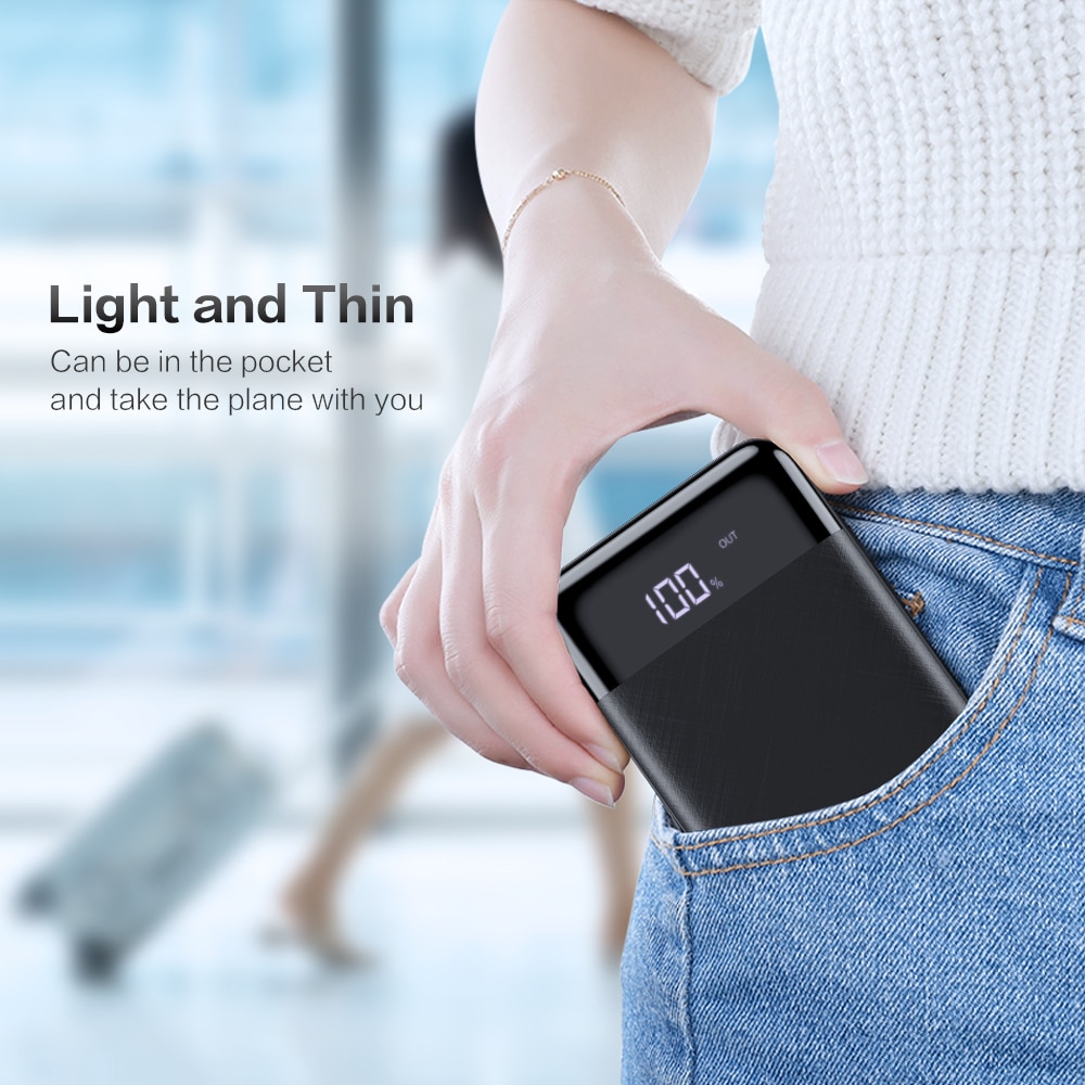 FLOVEME 10000mAh Power Bank LED Display Dual USB Mi PowerBank External Battery Pack Portable Charger Poverbank For iPhone Xiaomi