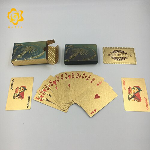 Factory Price 24K 999.9 gold playing cards Dubai scenery Jebel Ali Port For Dubai Souvenir and collection