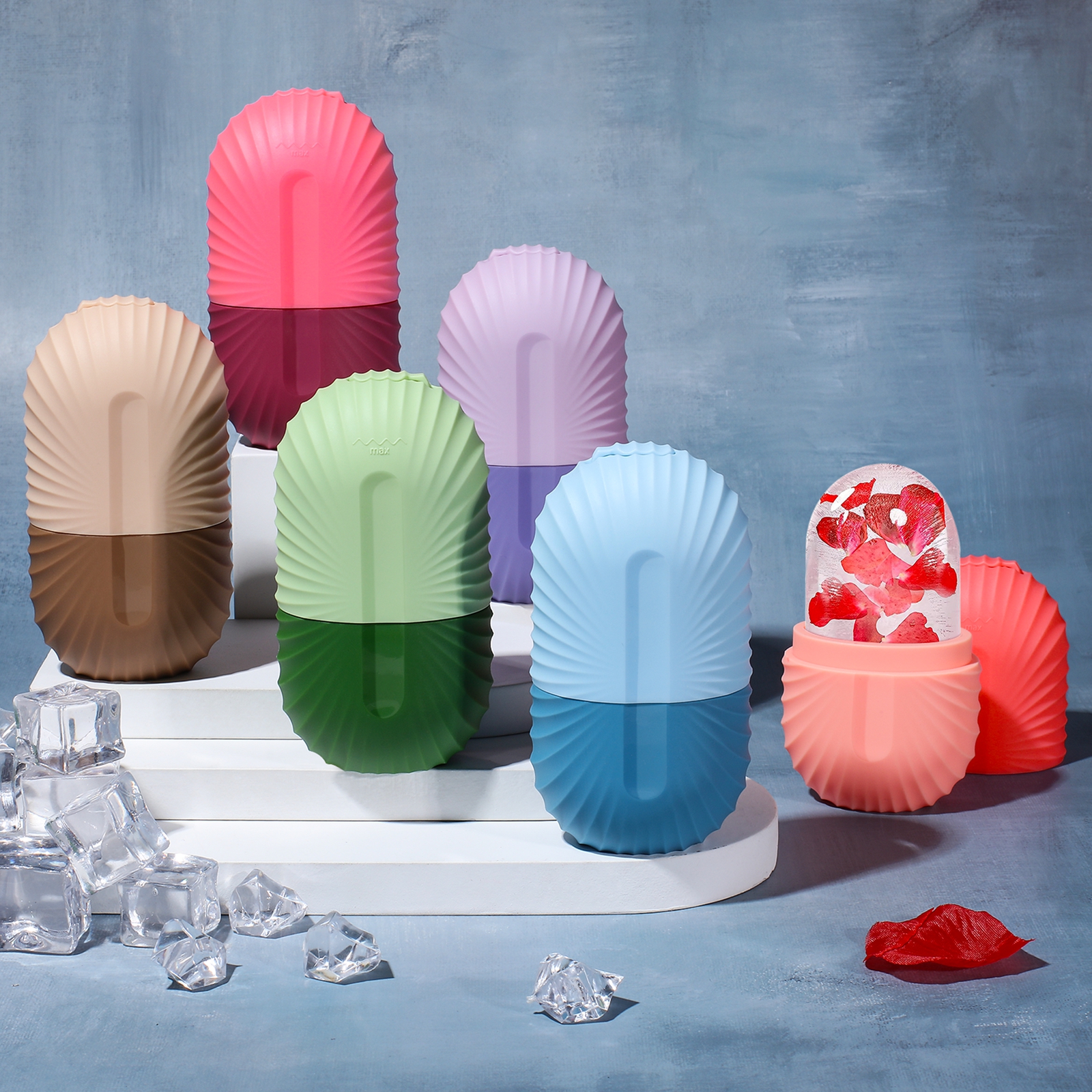 Ice Face Roller Ice Cube Beauty Massage Siliconen ijsvorm voor oogwallen Ice Facial Roller Krimpporiën Multifunctionele mal