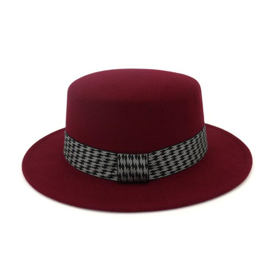 Buttermere Rode Fedora Hoed Voor Vrouwen Wol Schipper Vilten Hoed En Cap Britse Stijl Vintage Vrouwelijke Wollen Jazz Hoed: Burgundy