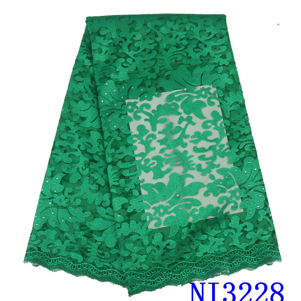 Big African Beaded Lace Fabric 5 yards Embroidered... Vicedeal