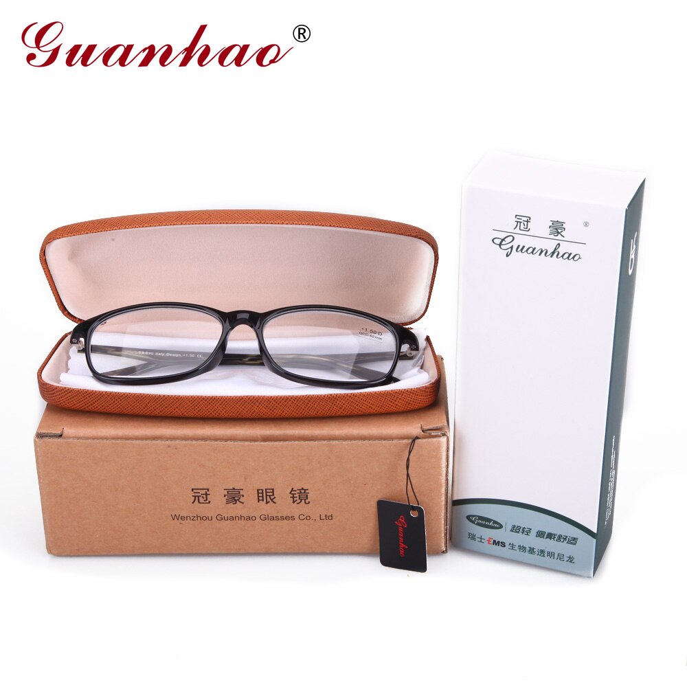 Guanhao TR90 Front Frame with Acetate Temples lazy Glasses Reading Glasses Men And Women Reading Glasses 1.0 1.5