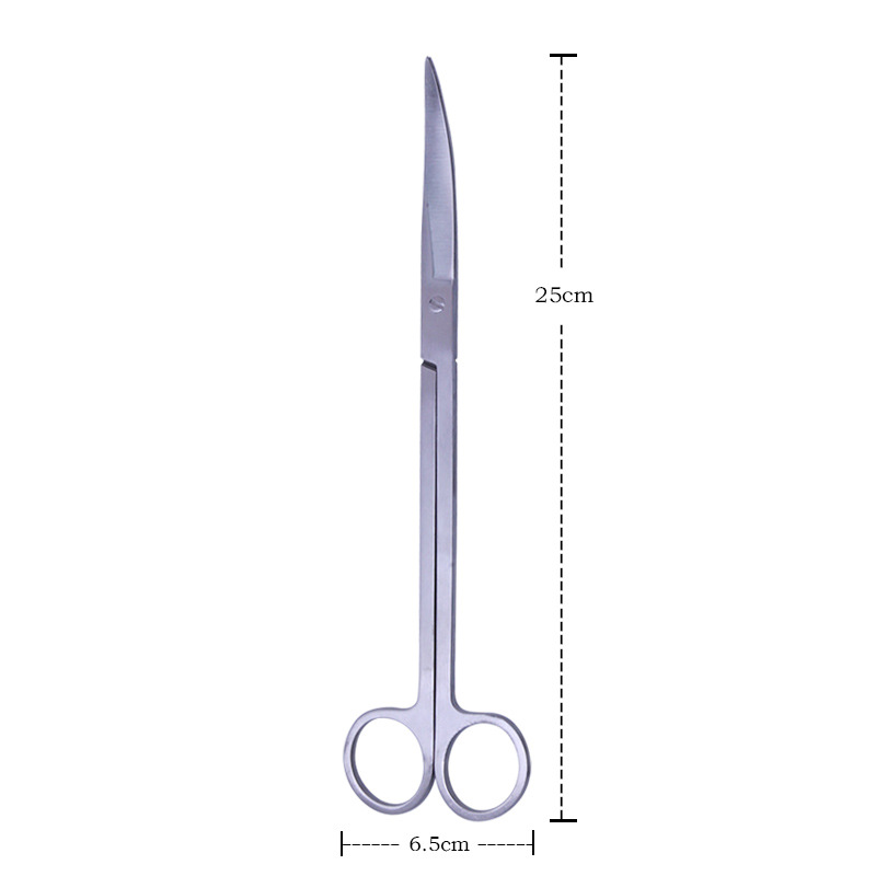 Aquarium Cleaning Tools Kit Fish Tank Aquatic Trimming Plant Tweezers Scissor Spatula Aqua Scaping Tools Stainless Steel: 25cm Silver Bend