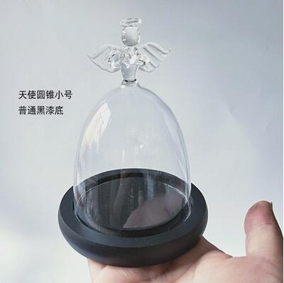 8.5*9cm Angel Top Glass Dome Home Decoration Diameter=8.5cm Height=9cm Different Base Glass Dome DIY Wedding Favor Friend: 1set black base dome