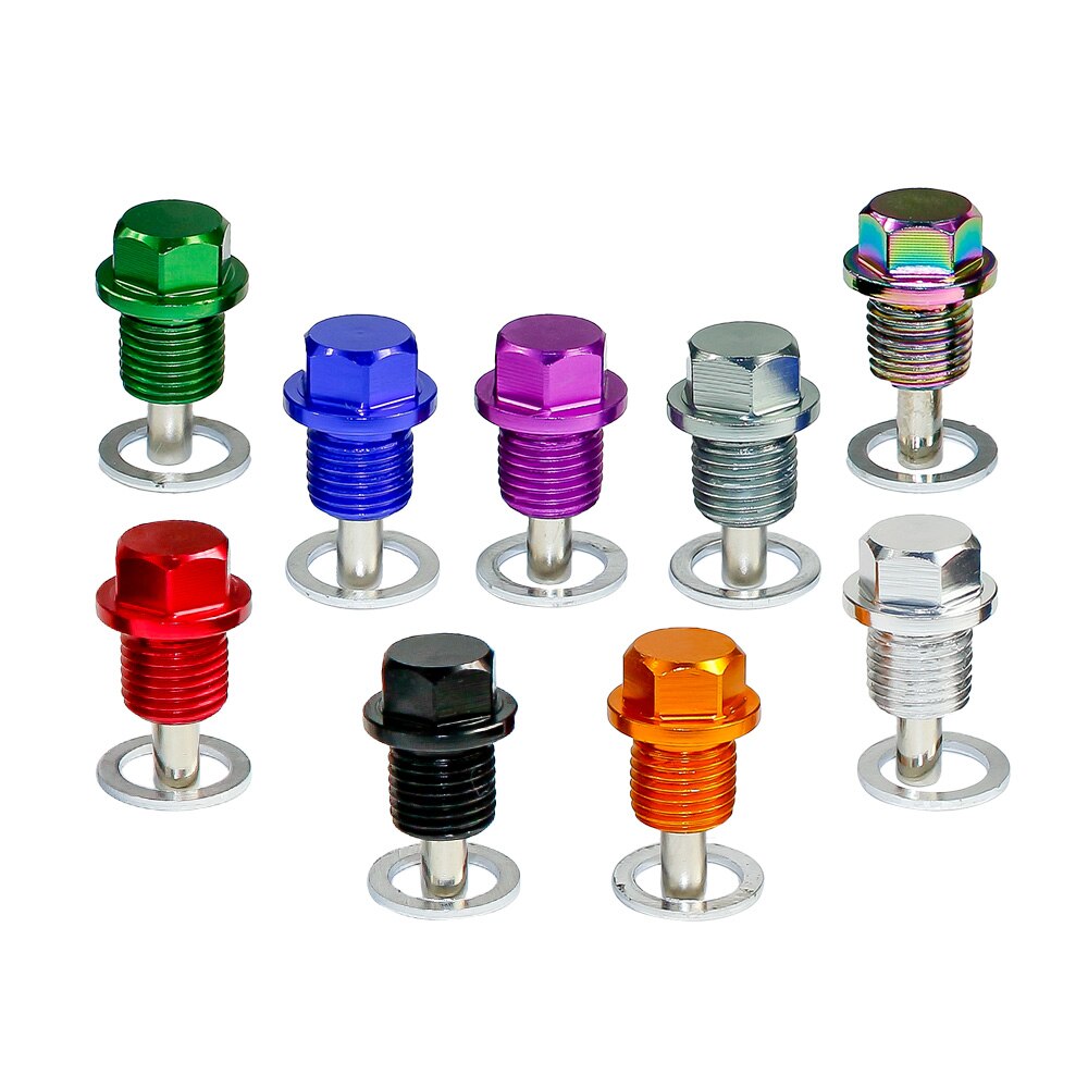 Tapón magnético de drenaje de aceite M14 * P1.25MM, tapón de drenaje de aceite de aluminio para la mayoría de los coches con rosca M14 * P1.25MM