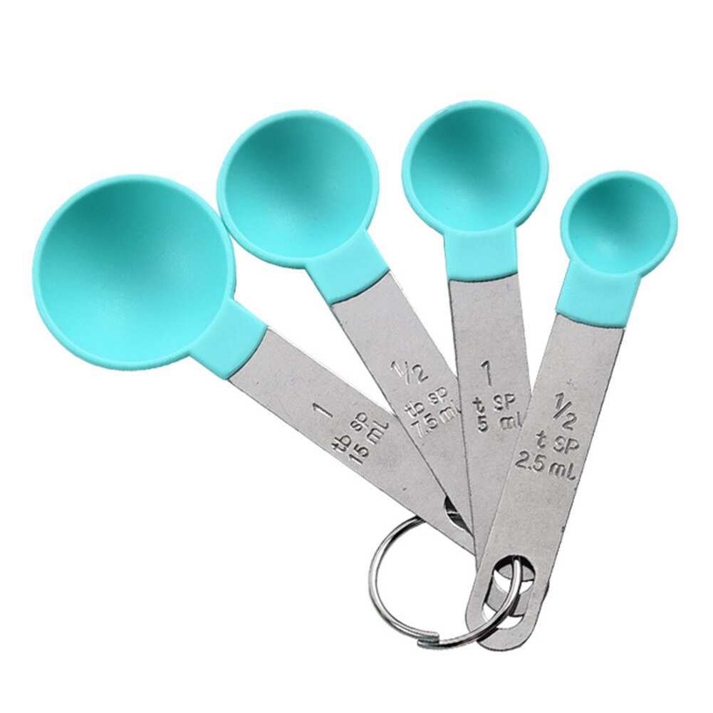 4pcs/set Cooking Measuring Spoons Plastic Handle Teaspoon Cups Multi Purpose Spoons PP Baking Accessories Kitchen Gadgets: B