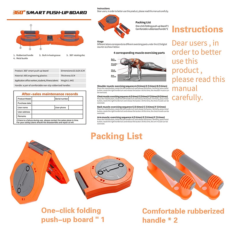 360 Graden Rotatie Push Up Board Push Up Bar Push-Up Board Fitnessapparatuur Voor Home Workouts Draagbare Push up Stands