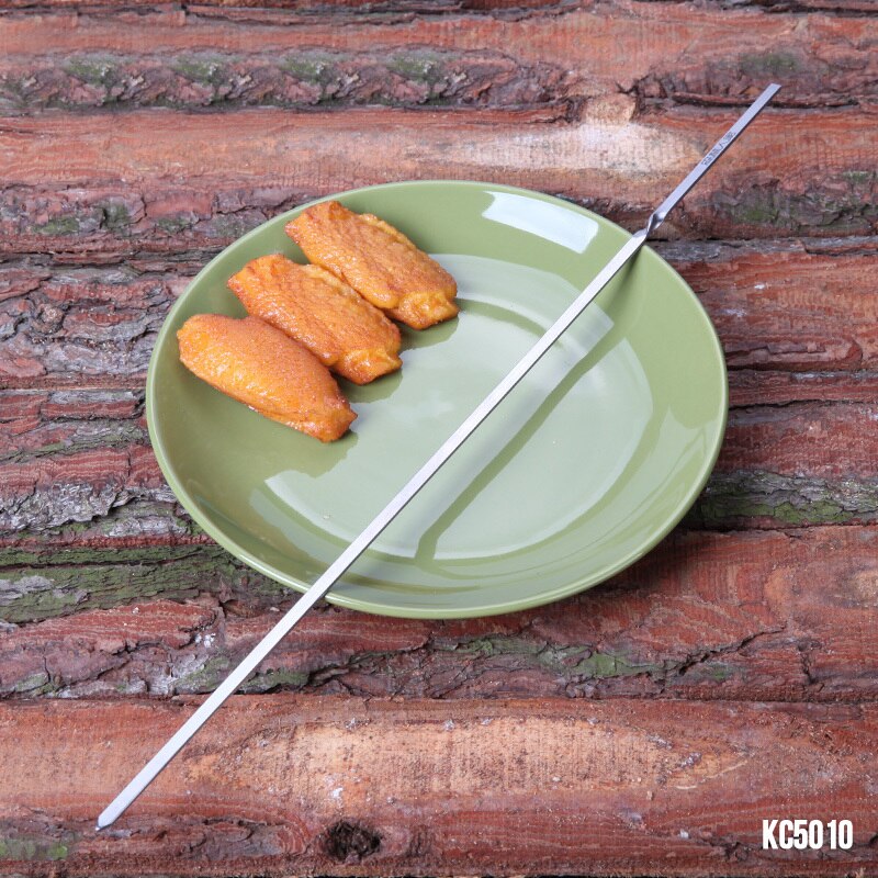 10 Pcs 15.7 &#39;&#39;Stainless Staal Barbeque Spiesjes Draagbare Bbq Platte Spiesjes Shish Kabob Sticks Brbecue Grill Churrasco Sticker
