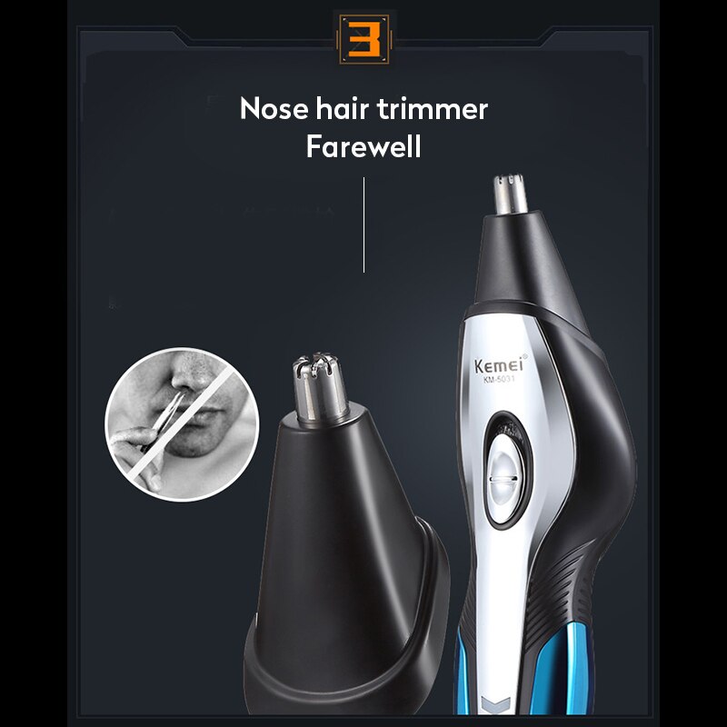 kemei hair trimmer KM-5031 electric hair clipper 11 in 1 haircut machine bald head oil head nose shaver beard razor rechargeable