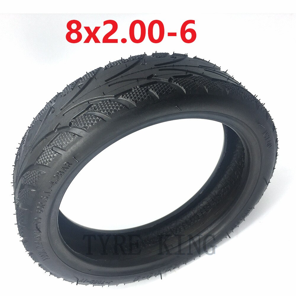 Neumático de 8 pulgadas 8x2.00-5 de grosor al vacío, neumático sin cámara 8x2.00-6 para Mini Scooter Eléctrico, bicicleta de bolsillo, MINI bicicleta: 8x2.00-6