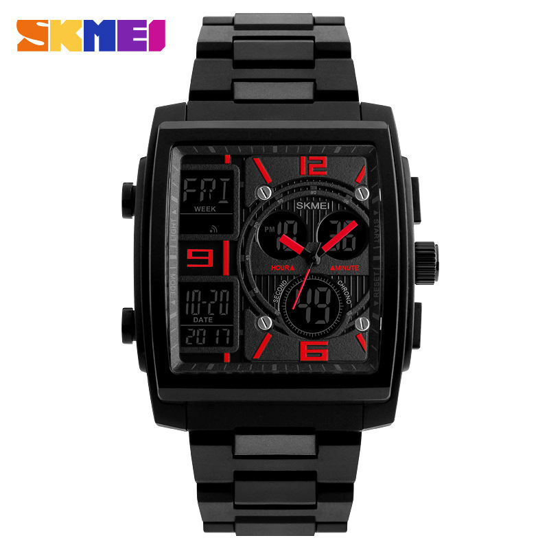 SKMEI Casual Horloge Multifunctionele Dual Display Horloges Digitale & Analoge mannen Horloge Waterdicht Business Man Horloge