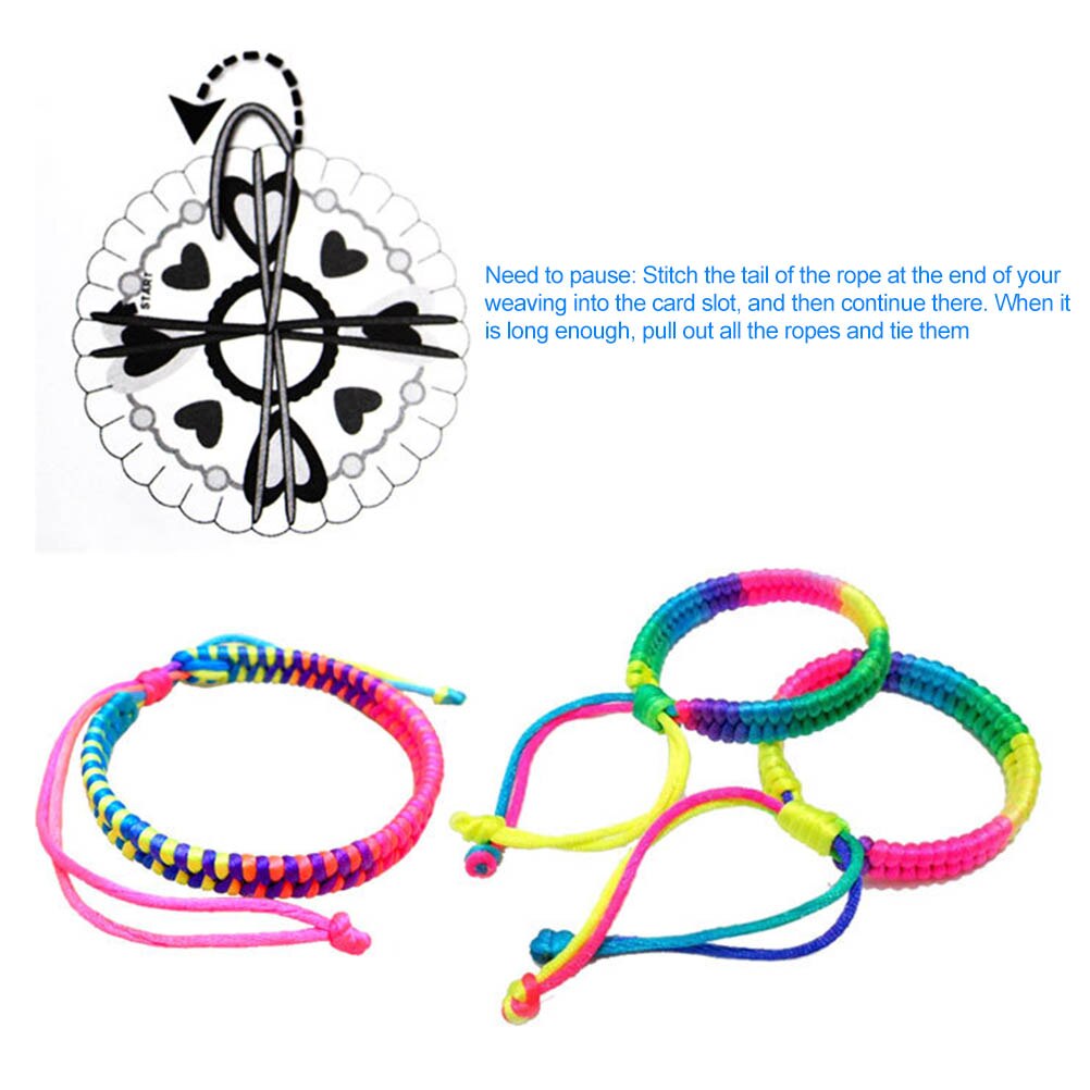 DIY Rainbow Braided Rope Bracelet Making Set DIY Bracelets Kit Girl Birthday Bracelet Making Tools Set DIY Crafts #30