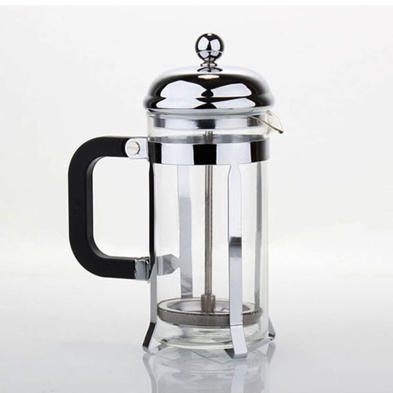 Fransk press, rostfritt stål + borosilikat fransk press kaffekanna, kaffebryggare, tekanna 350ml 600ml