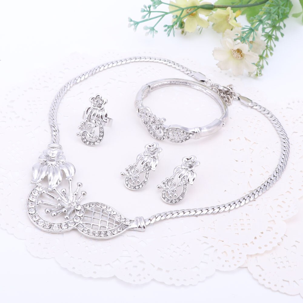 African Wedding Jewelry Sets African Women Necklace African Beads Jewelry Sets Indian Jewelry: silver set