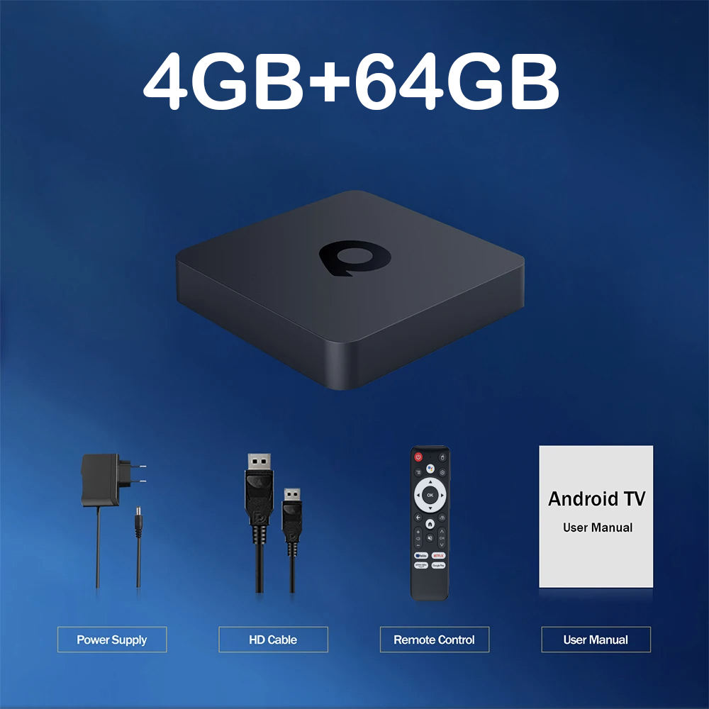 Box TV Android16 Smart Q1 8GB+256GB Allwinner H313 con Assistente Google, Video 8K, Bluetooth 6.0, Lettore Multimediale Ultra Veloce: Rosso / Spina UE