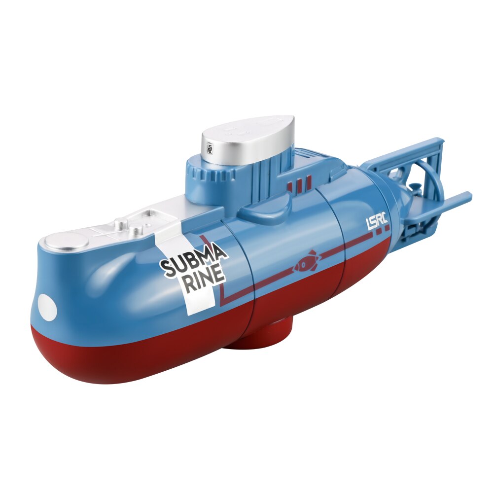 Mini rc ubåd 6 kanaler fjernstyret båd radiostyring rc skib elektrisk undervands drone legetøj til børn: Blå