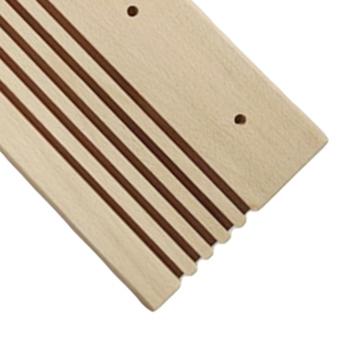 Estante de regla de madera con carrete, organizador de almacenamiento con 5 ranuras horizontales para guardar reglas verticales