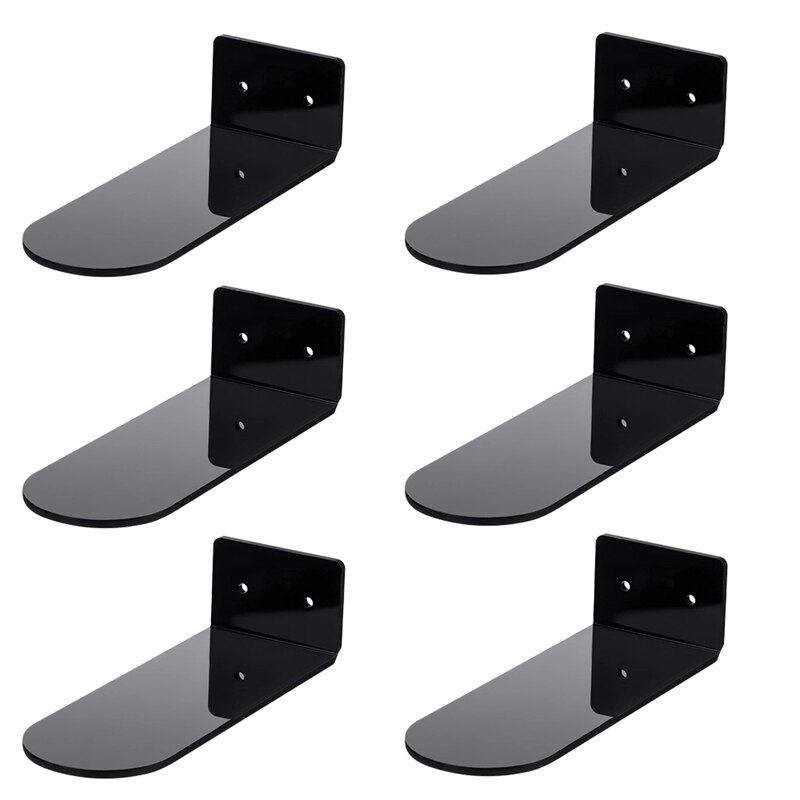 6 Pack Floating Shoe Shelves,Acrylic Wall Mounted Shoe Display Shelves,For Display Collectible Shoe&amp;Sneaker: Black